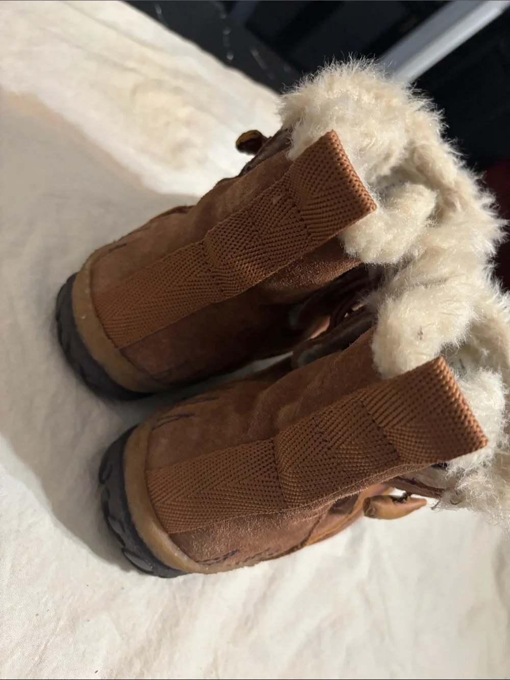 Merrell Chestnut Brown Leather Shearling Winter Ankle Boots